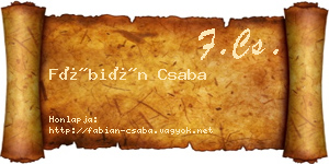 Fábián Csaba névjegykártya