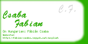 csaba fabian business card